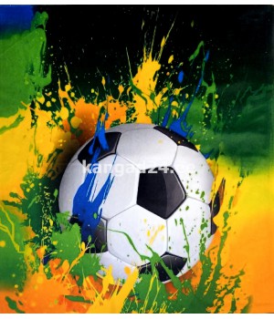 Soft veluur paneel - jalgpall kollase rohelisega